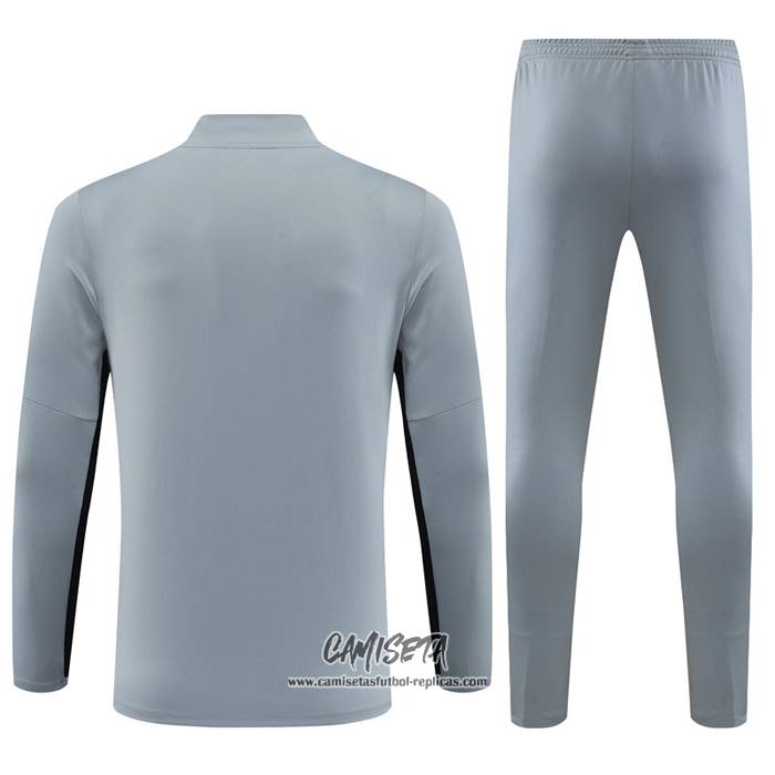 Chandal de Sudadera del Paris Saint-Germain Jordan 2023-2024 Nino Gris
